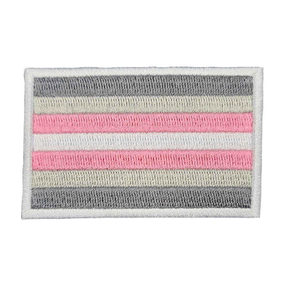 Demigirl Pride Flag Rectangular Embroidered Iron-On Festival Patch