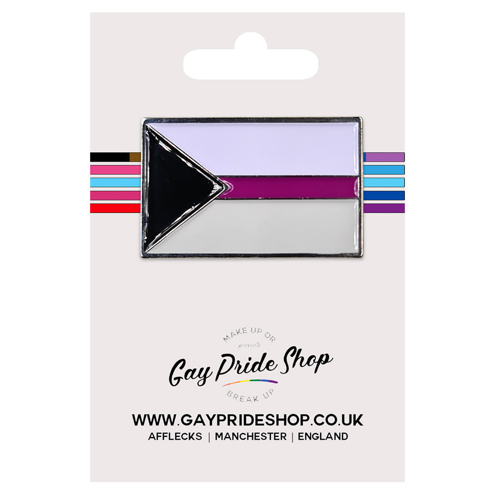 Demisexual Pride Flag Silver Metal Rectangle Lapel Pin Badge