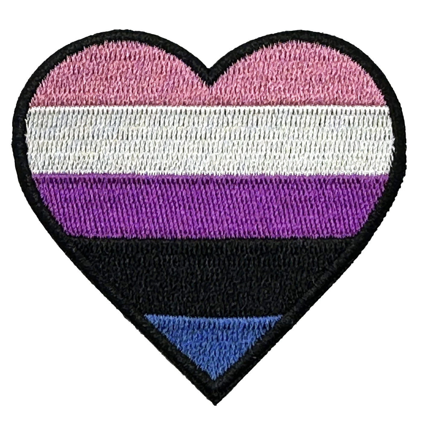 Genderfluid Heart Embroidered Iron-On Patch