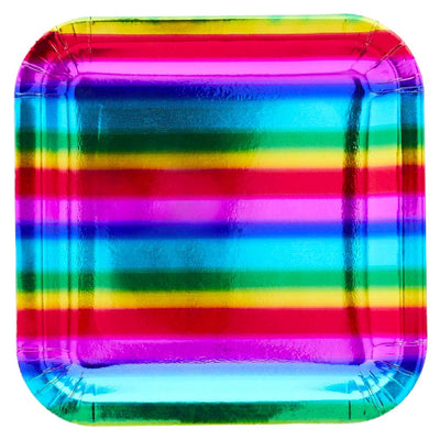 Gay Pride Rainbow Foil Paper Plates (10 Pack)