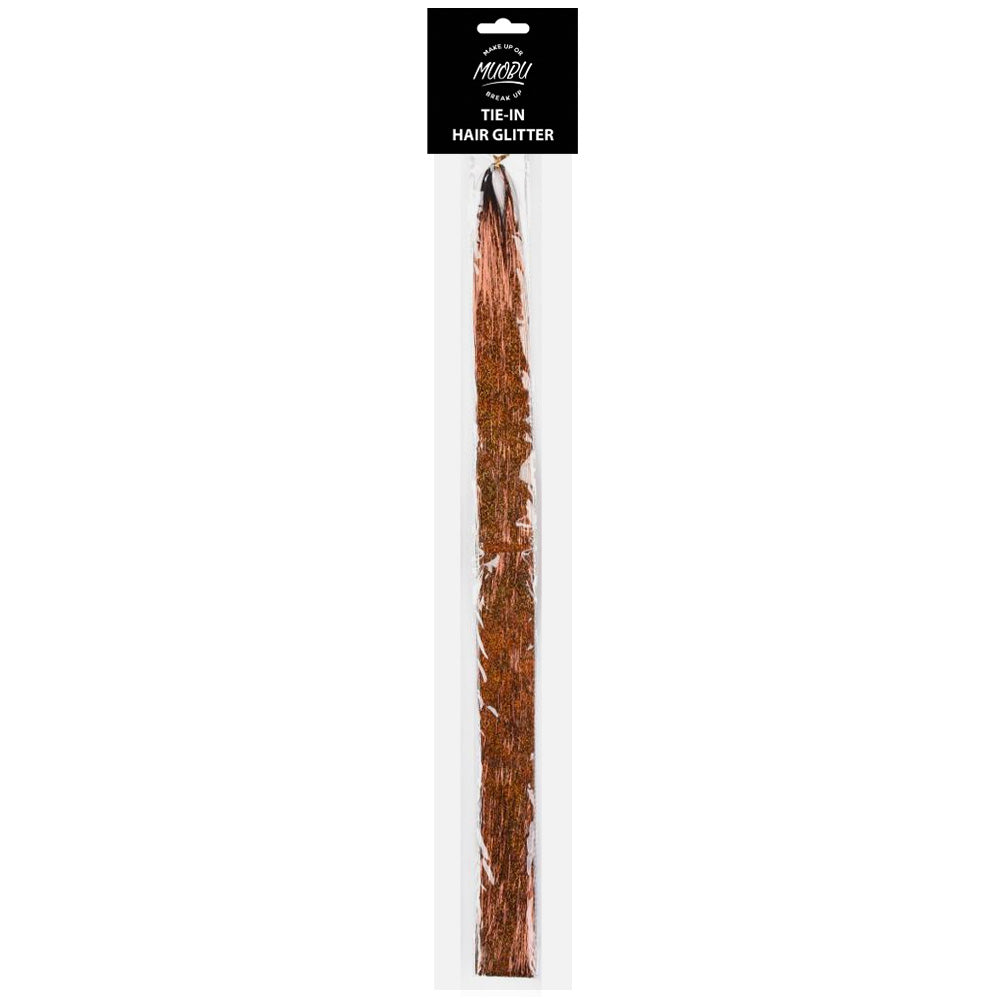 MUOBU Tie-In Holographic Hair Glitter Tinsel - Brown