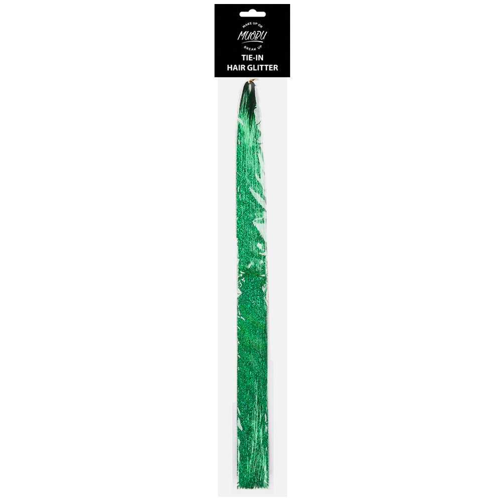 MUOBU Tie-In Holographic Hair Glitter Tinsel - Green