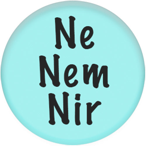 Pronoun Ne/Nem/Nir Small Pin Badge (Turquoise)