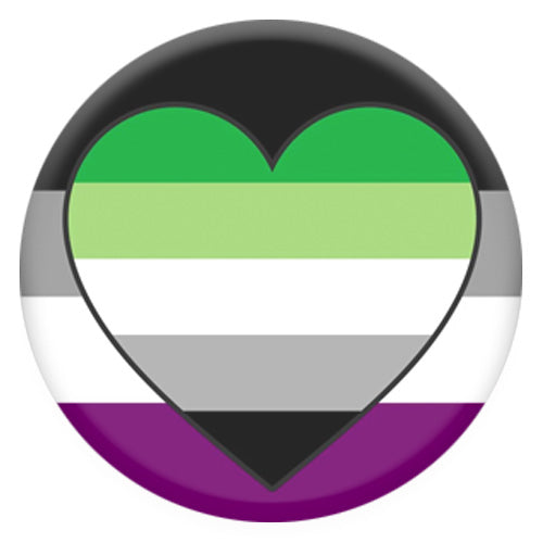 Asexual Flag With Aromantic Heart Small Pin Badge