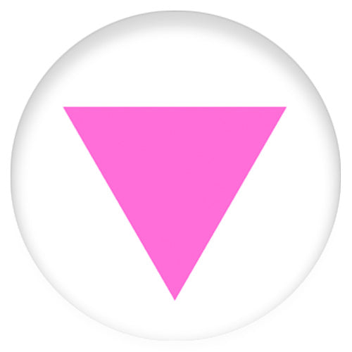 Pink Triangle Small Pin Badge (White)