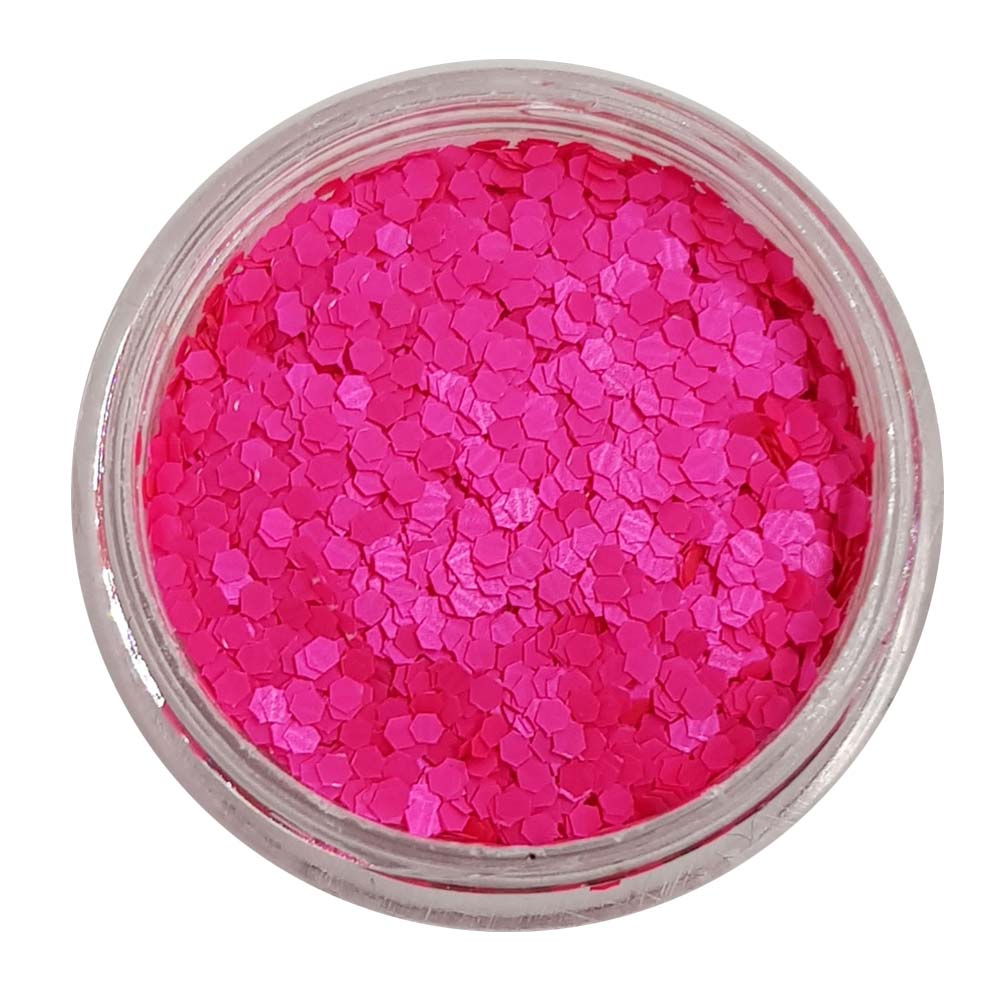 Shocking Pink - Pink UV Mini Hexagon Glitter