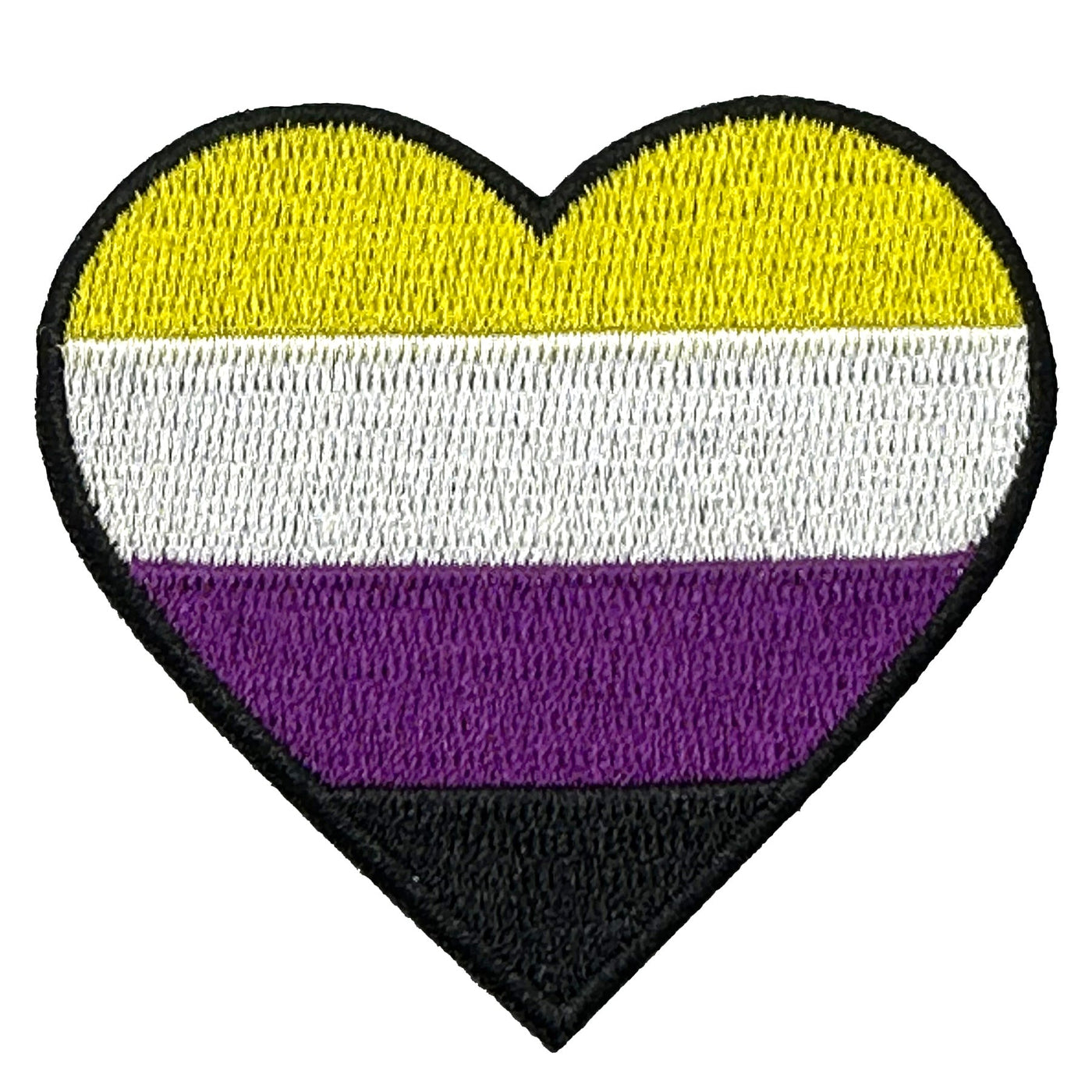 Non Binary Heart Embroidered Iron-On Patch