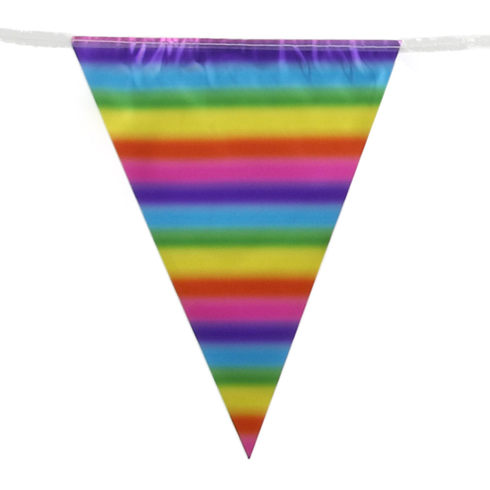 Gay Pride Rainbow Metallic Bunting (3.9m x 11 flags)