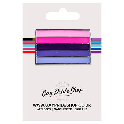Omnisexual Pride Flag Silver Metal Rectangle Lapel Pin Badge