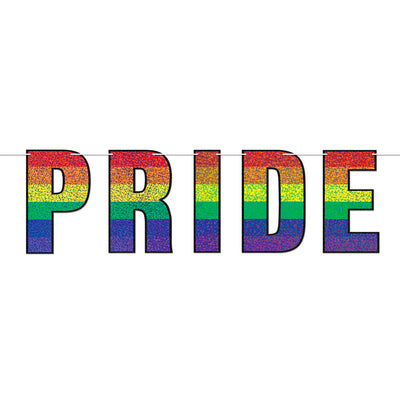Gay Pride Rainbow PRIDE Glitter Banner (1.5m wide) 53635