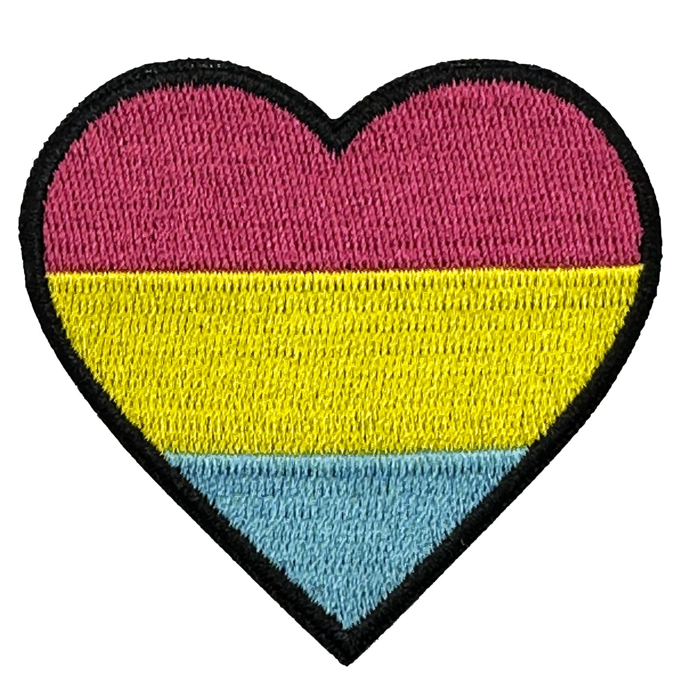 Pansexual Heart Embroidered Iron-On Patch