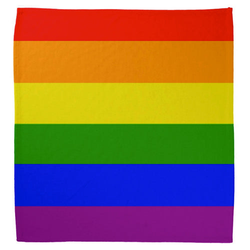 Gay Pride Rainbow Flag Cotton Bandana (Thick Stripes)