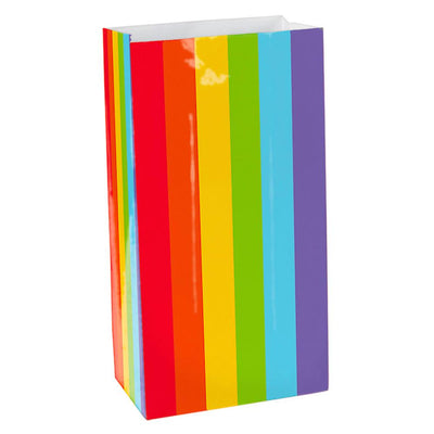 Gay Pride Rainbow Paper Treat Bags - Mini (12 Bags)