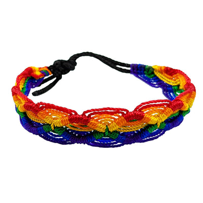 Gay Pride Rainbow Rhombus Pattern Friendship Bracelet