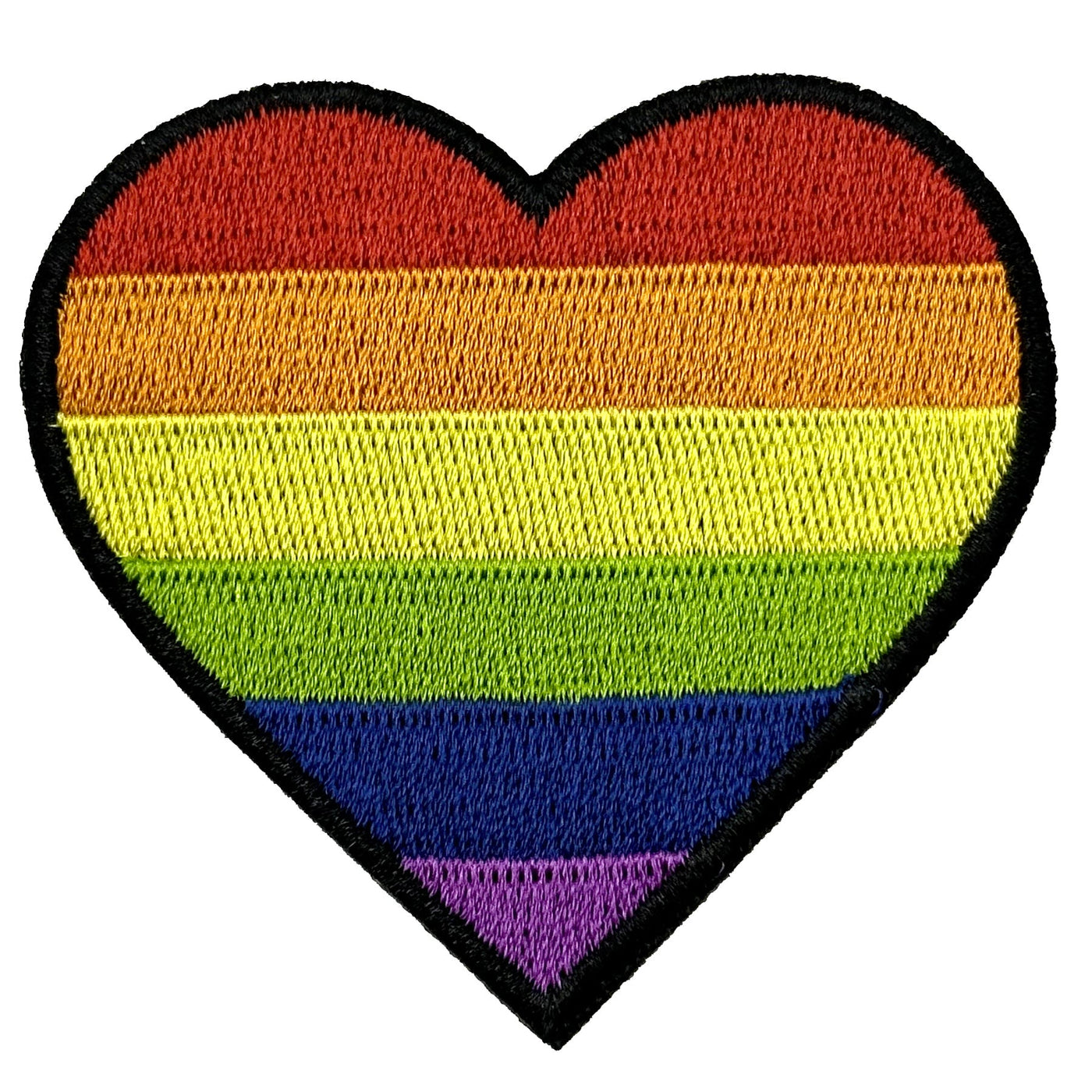 LGBTQ+ Rainbow Heart Embroidered Iron-On Patch