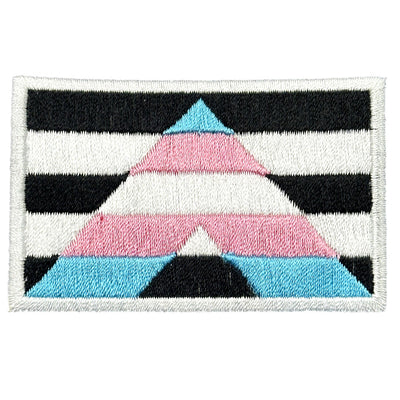 Trans Ally Flag Rectangular Embroidered Iron-On Festival Patch