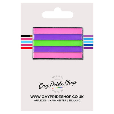 Trigender Pride Flag Silver Metal Rectangle Lapel Pin Badge