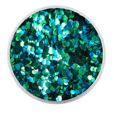 MUOBU Biodegradable Sky Blue & Green (Aqua) Glitter - Mini Hexagon Metallic Glitter