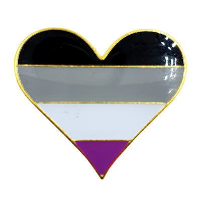 Asexual Flag Metal Heart Lapel Pin Badge