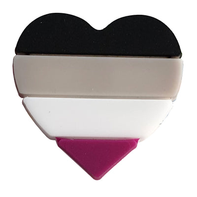 Asexual Flag Silicone Heart Pin Badge