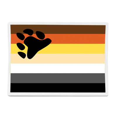 Bear Pride Flag Rectangle Vinyl Waterproof Sticker