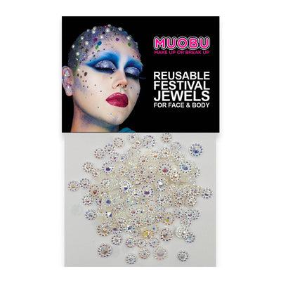 Bejewelled Diamantes - Clear Face & Body Gems (Mixed Size Pack)