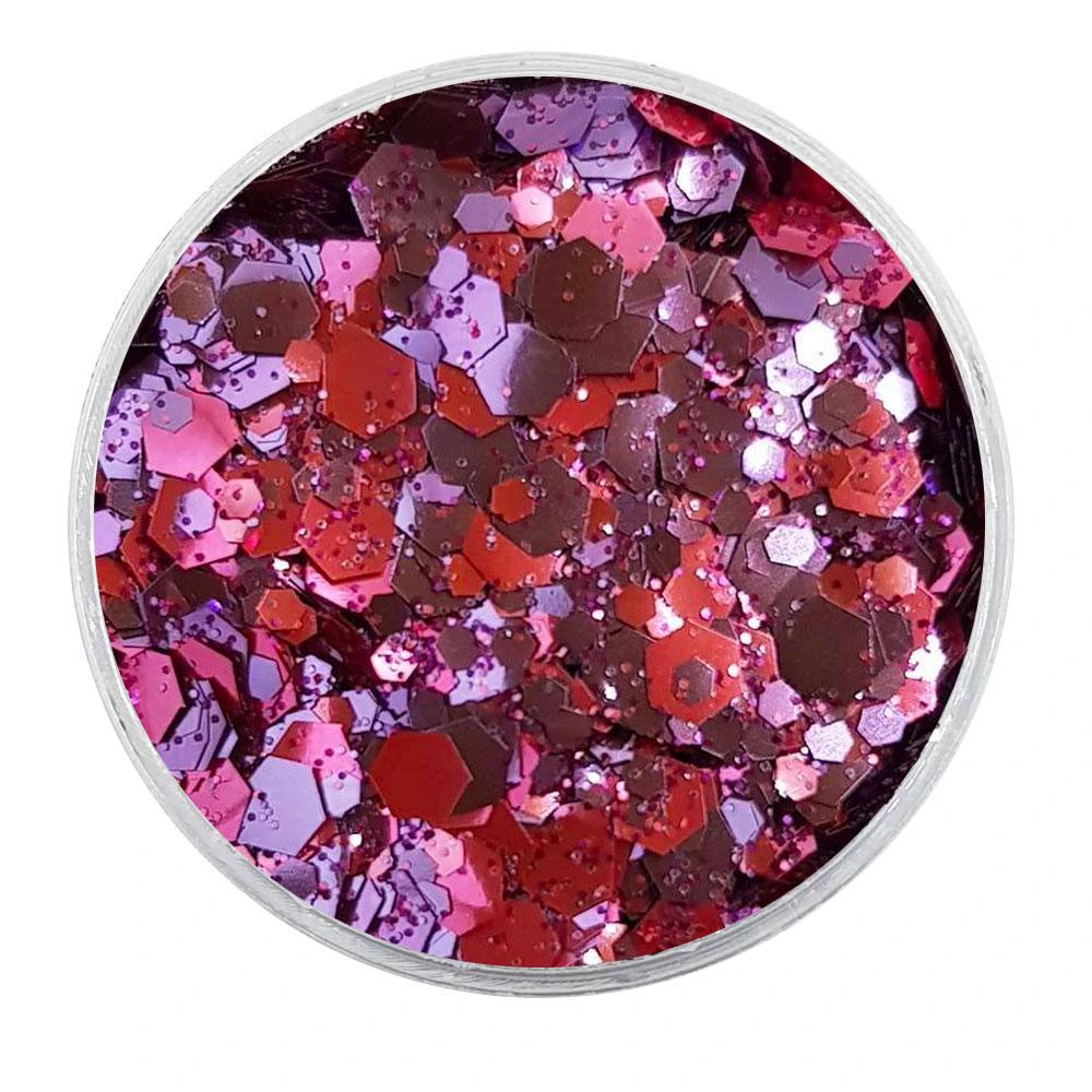 MUOBU Biodegradable Pink & Lilac Mixed Glitter - Metallic Festival Chunky Glitter Mix (BioBerry)