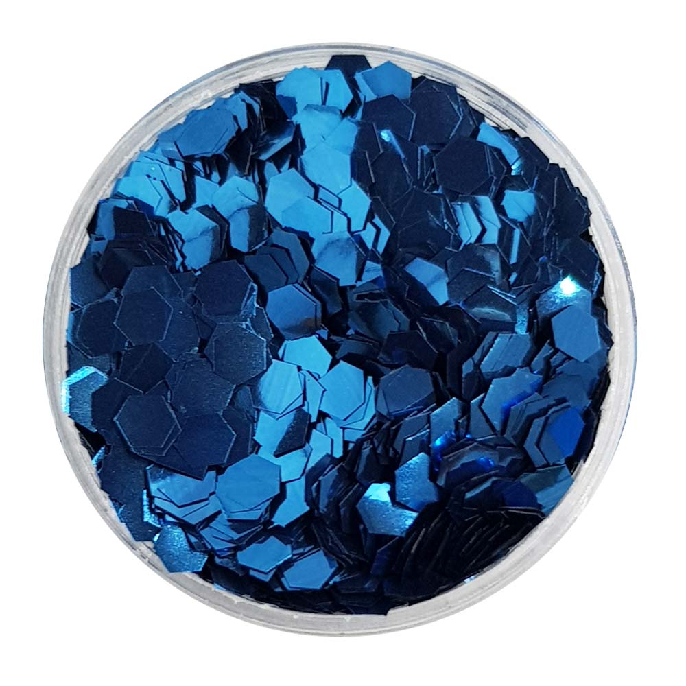 MUOBU Biodegradable Deep Blue Glitter - Chunky Hexagon Metallic Glitter