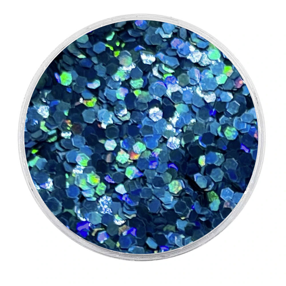 Biodegradable Holographic Blue Glitter - Mini Hexagons Glitter