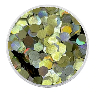 MUOBU Biodegradable Champagne Glitter - Chunky Hexagon Holographic Glitter