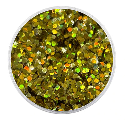 MUOBU Biodegradable Gold Glitter - Mini Hexagon Holographic Glitter
