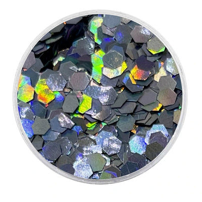 MUOBU Biodegradable Graphite Glitter - Chunky Hexagon Holographic Glitter