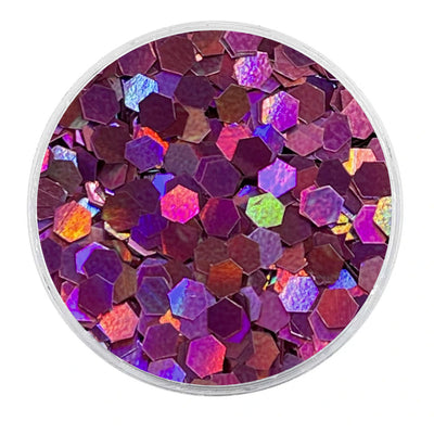 MUOBU Biodegradable Purple Glitter - Chunky Hexagon Holographic Glitter