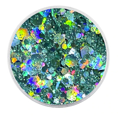 MUOBU Biodegradable Turquoise Mixed Glitter - Holographic Festival Chunky Glitter Mix (BioTurquoise)