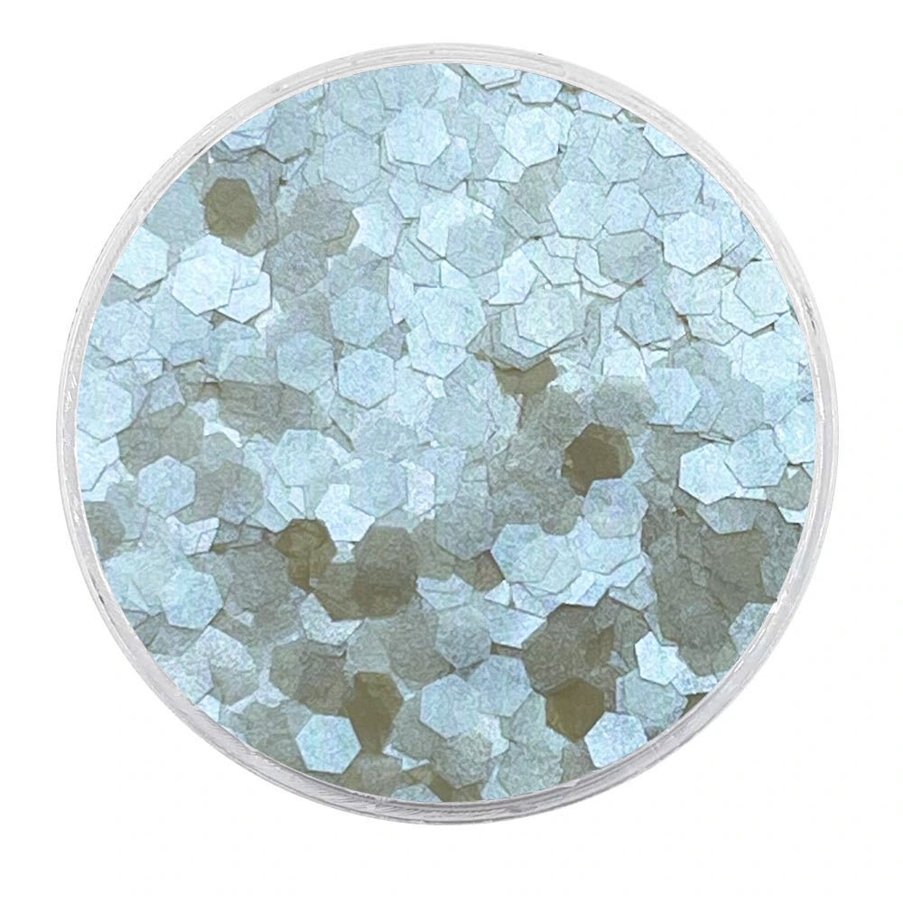 MUOBU Biodegradable Blue Opal Glitter - Large Hexagon Iridescent Glitter