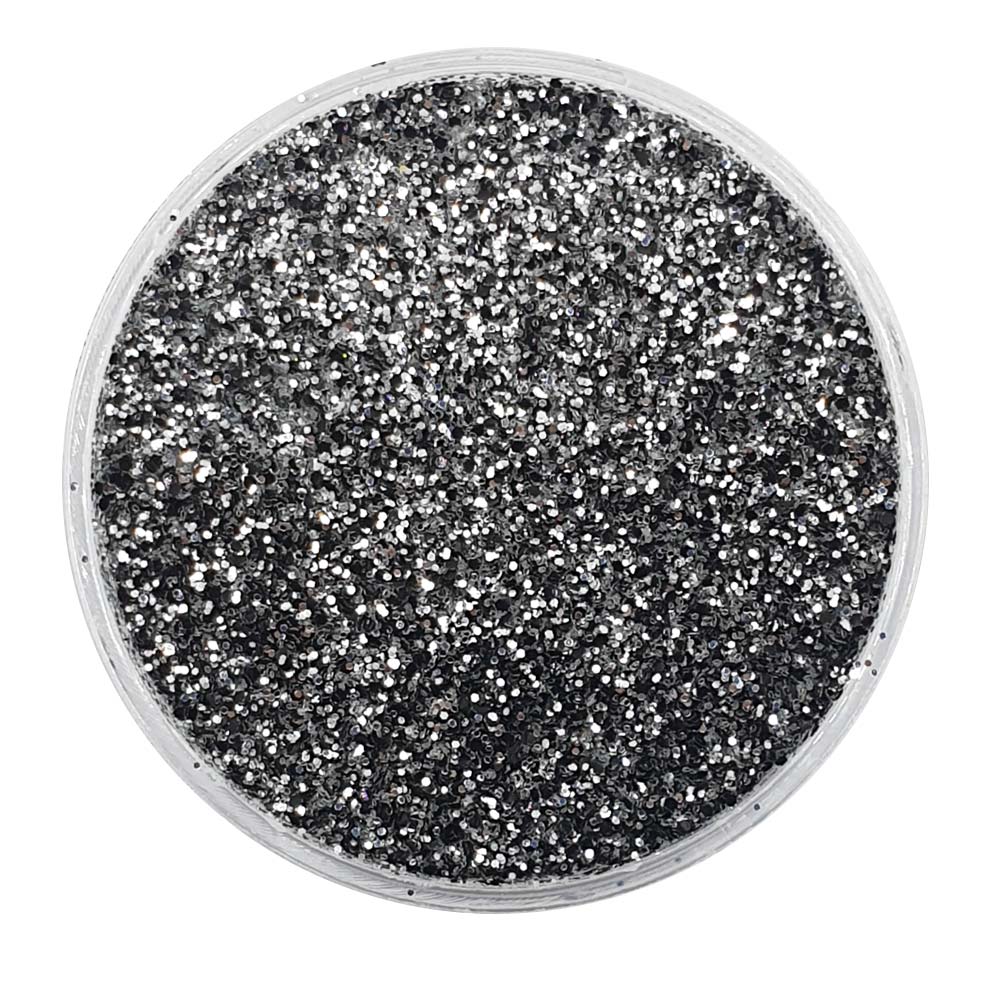 Biodegradable Black & Silver Glitter (Fine Metallic Glitter) - BioStorms