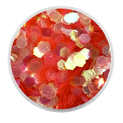 Biodegradable UV Iridescent Coral Glitter - Chunky Hexagons Glitter