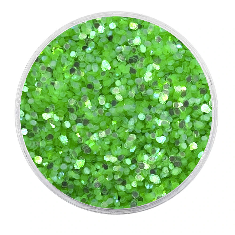 Biodegradable UV Iridescent Green Glitter - Mini Hexagons Glitter