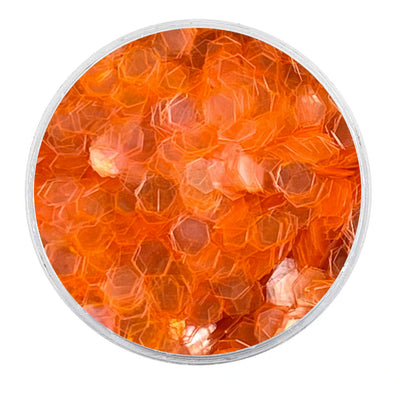 Biodegradable UV Orange Glitter - Chunky Hexagons Glitter
