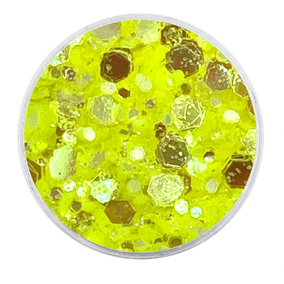 Biodegradable UV Iridescent Yellow Glitter - Festival Glitter Mix