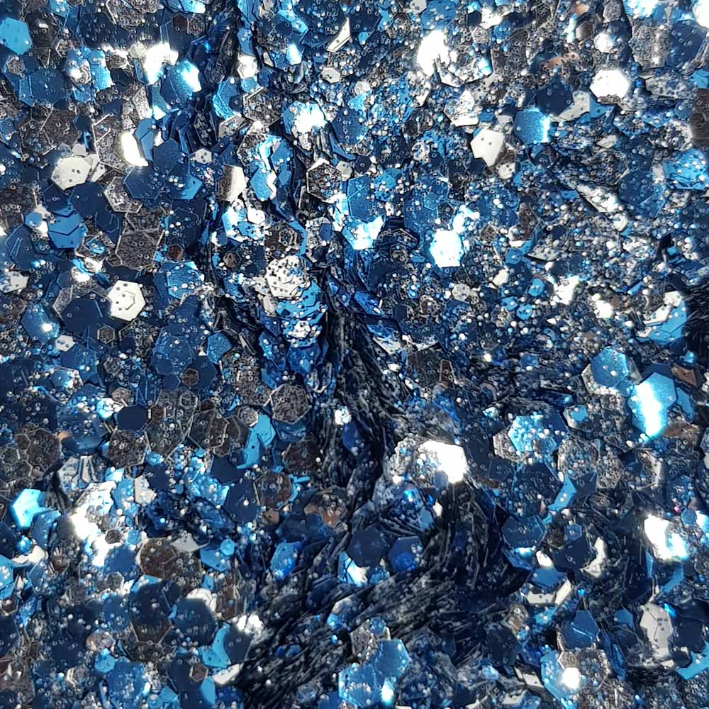 Biodegradable Blue & Silver Festival Glitter (Metallic Chunky Glitter Mix) - BioVenus