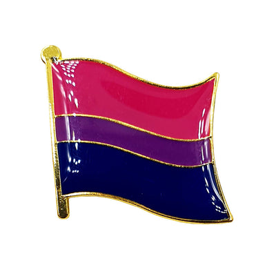 Bisexual Flag Gold Enamel Waving Flag Pin Badge