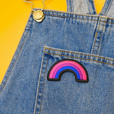 Bisexual Rainbow Shaped Embroidered Iron-On Patch