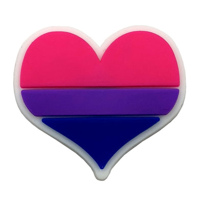 Bisexual Flag Silicone Heart Pin Badge