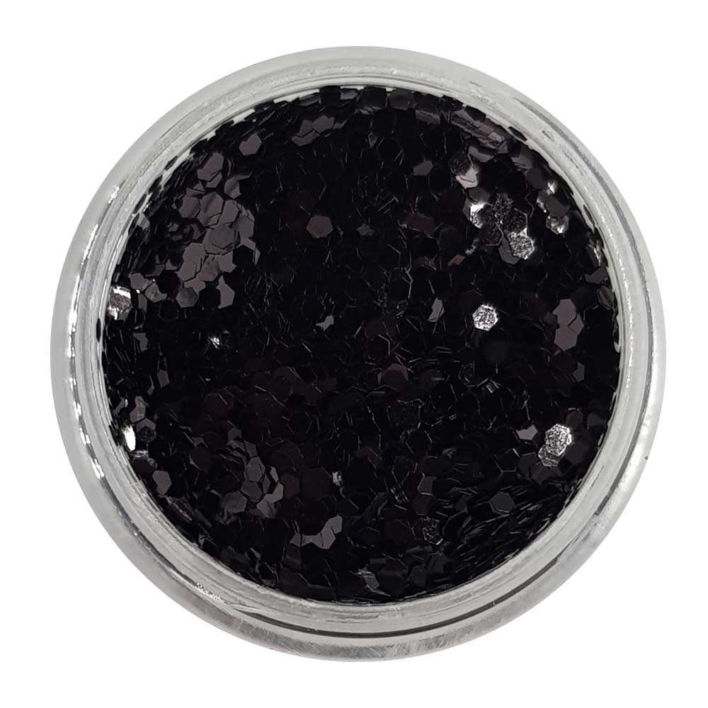 Black Widow - Black Metallic Mini Hexagon Glitter