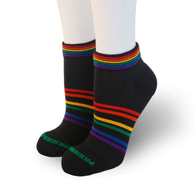Pride Socks - Bold Rainbow Athletic Socks Black
