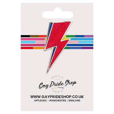 David Bowie Lightning Bolt Enamel Pin