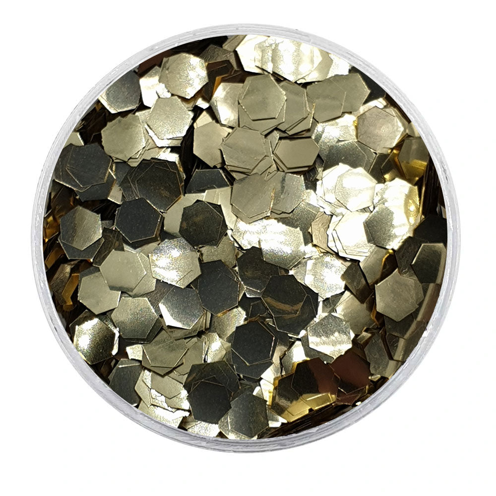 MUOBU Biodegradable Champagne Glitter - Chunky Hexagon Metallic Glitter