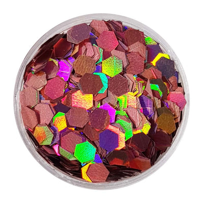 Pink Large Flake Glitter (Holographic Glitter Hexagons) - Cherry Blossom