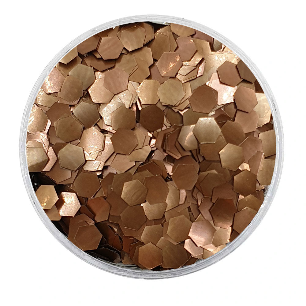 MUOBU Biodegradable Dark Bronze Glitter - Chunky Hexagon Metallic Glitter